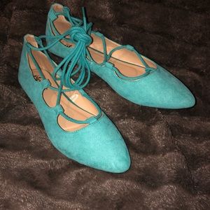 Rue 21 lace up flat. Size 7/8. NWOT.